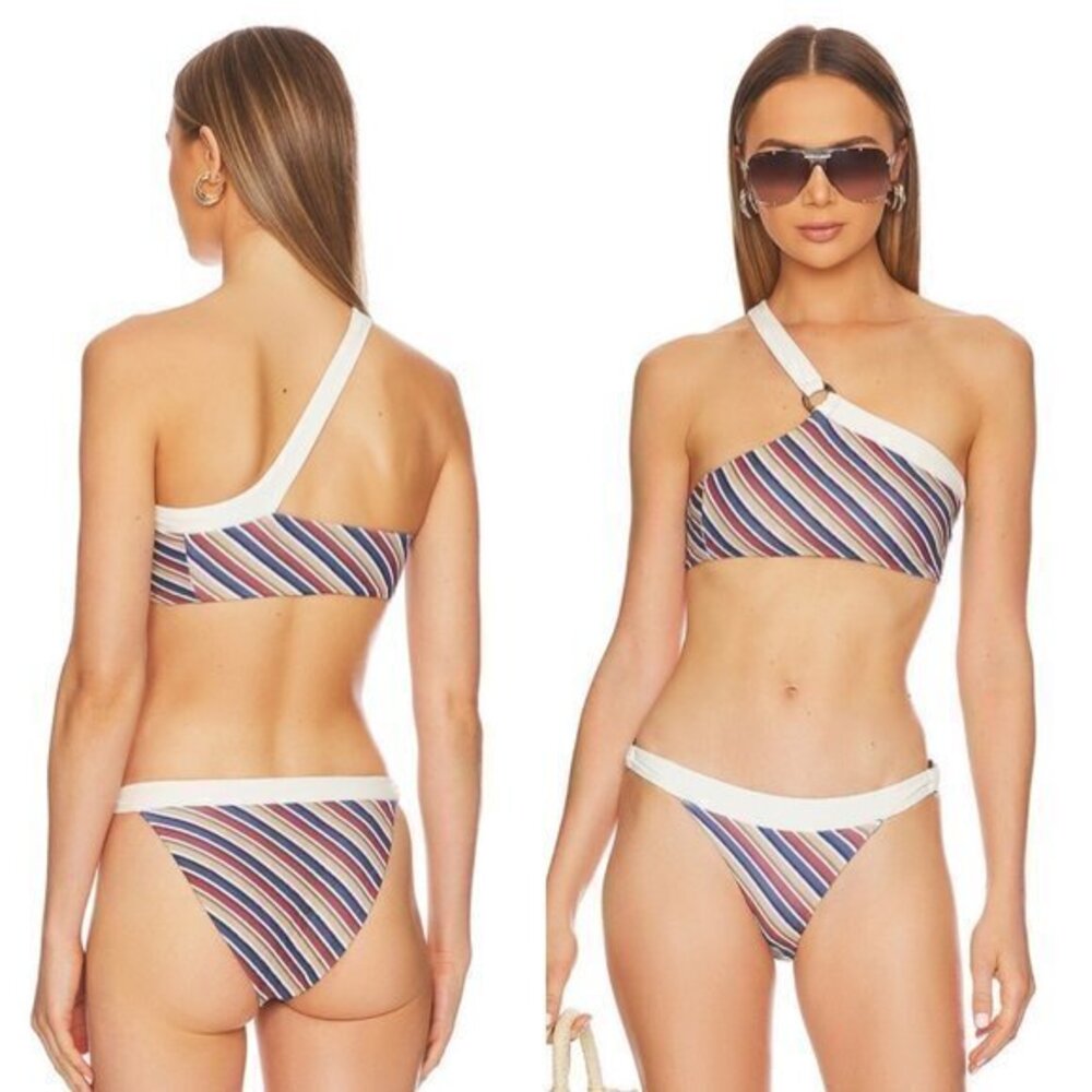 x REVOLVE Burnie Bikini in Vintage Blue Stripe - House of Harlow 1960